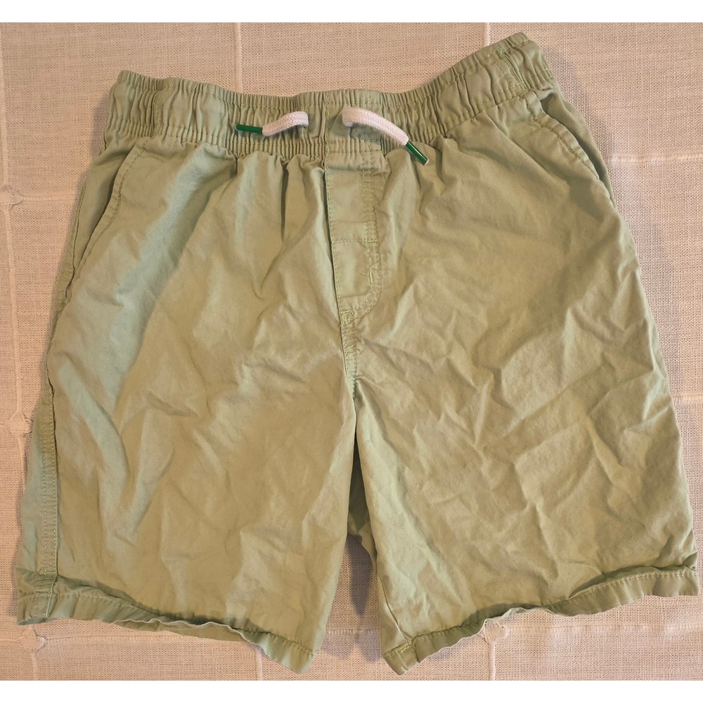 Cat & Jack Boys Sage Green Pull On Chino Shorts Size XL 14 Drawstring Elastic